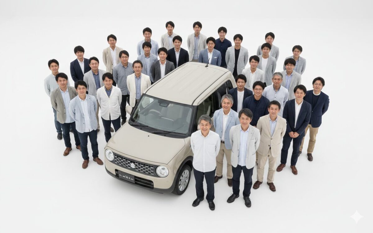 ラパンと男性オーナー像