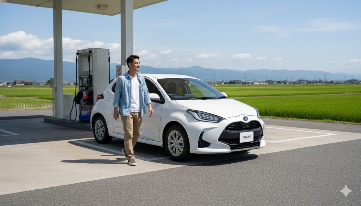 ヤリスは満タンで何リットル？走行距離は何キロ走る？いくら？