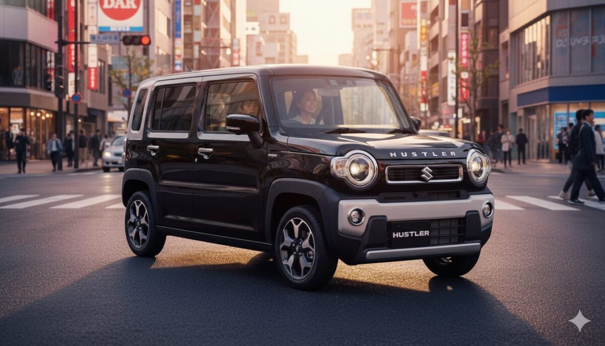 街中を走る黒のハスラー