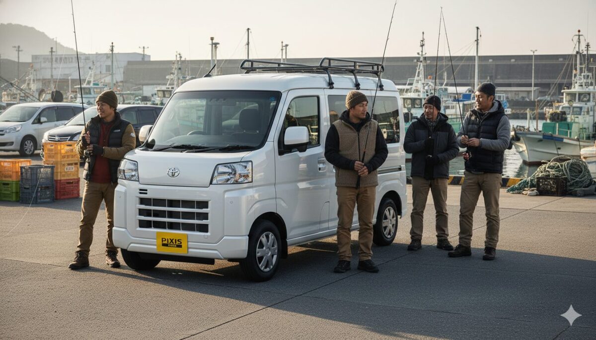 ピクシスバンで釣りに来た男性4人組
