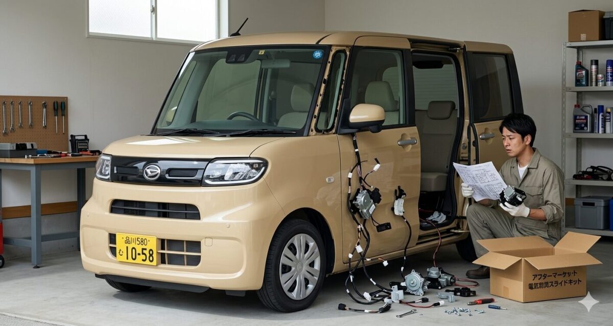 軽自動車の電動スライドドアは後付けは現実的に難しい(不可能に近い)