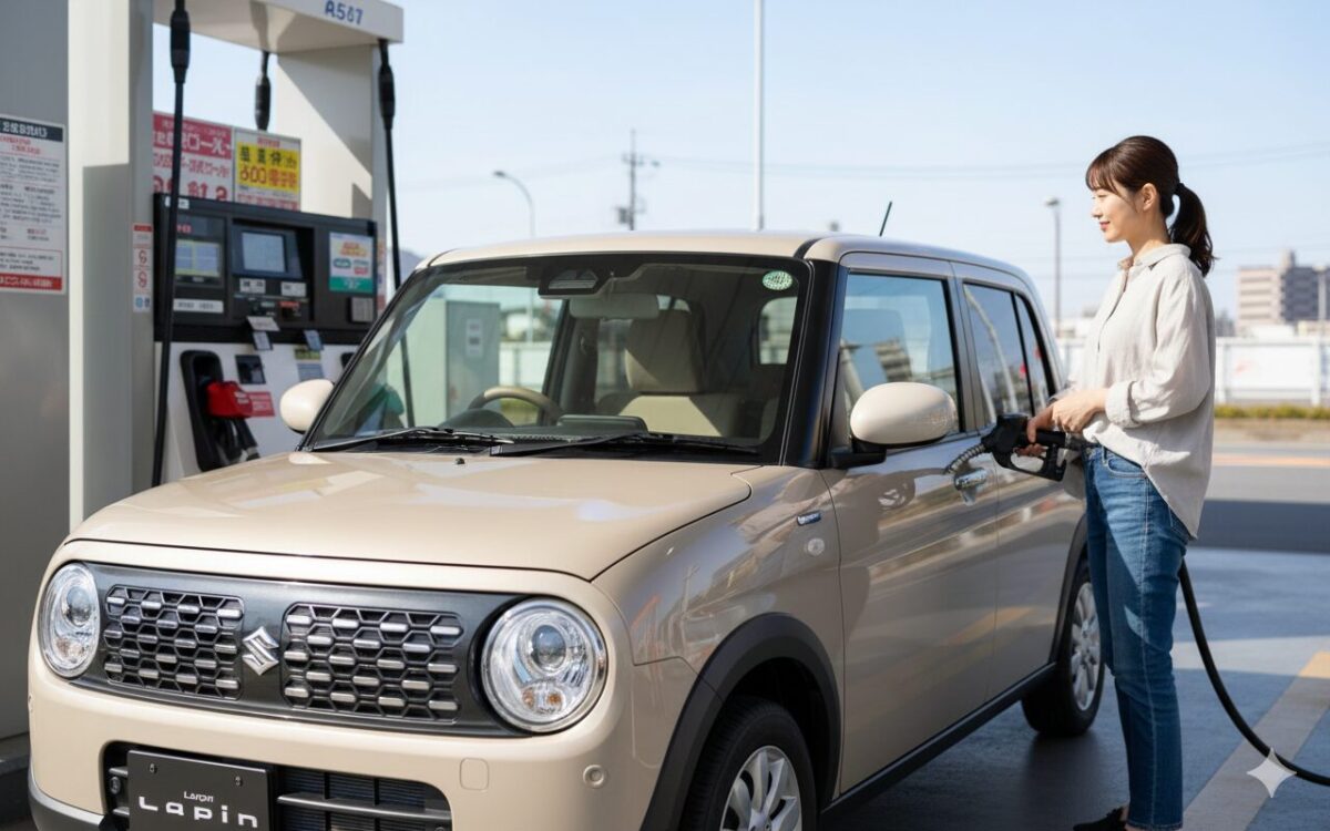 ラパンのガソリン満タンの値段と走行距離！何リットル入る？