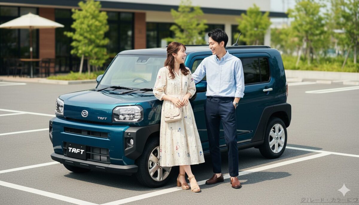 ブルークリスタルシャインのタフトで喫茶店にやってきた若いカップル