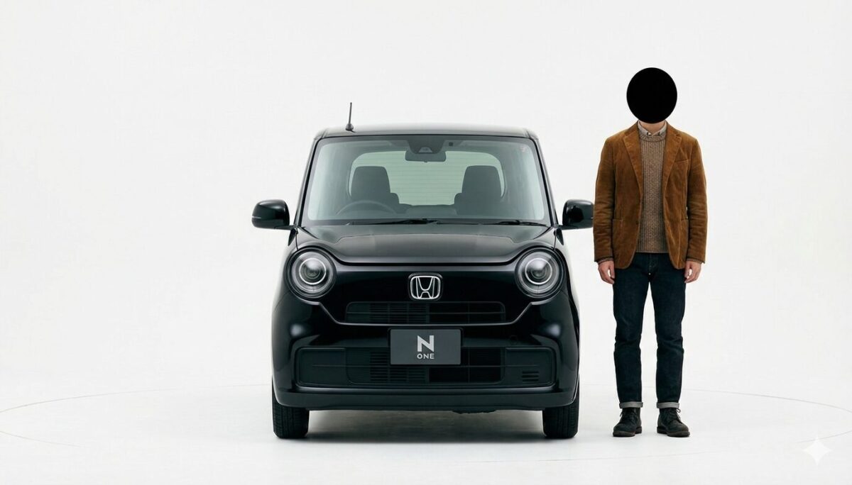 黒のN-ONEと傍に立つ男性