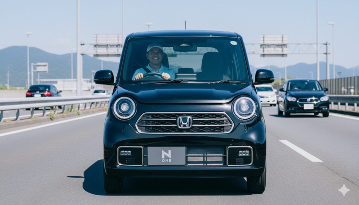 高速道路を走行するN-ONEと男性ドライバー