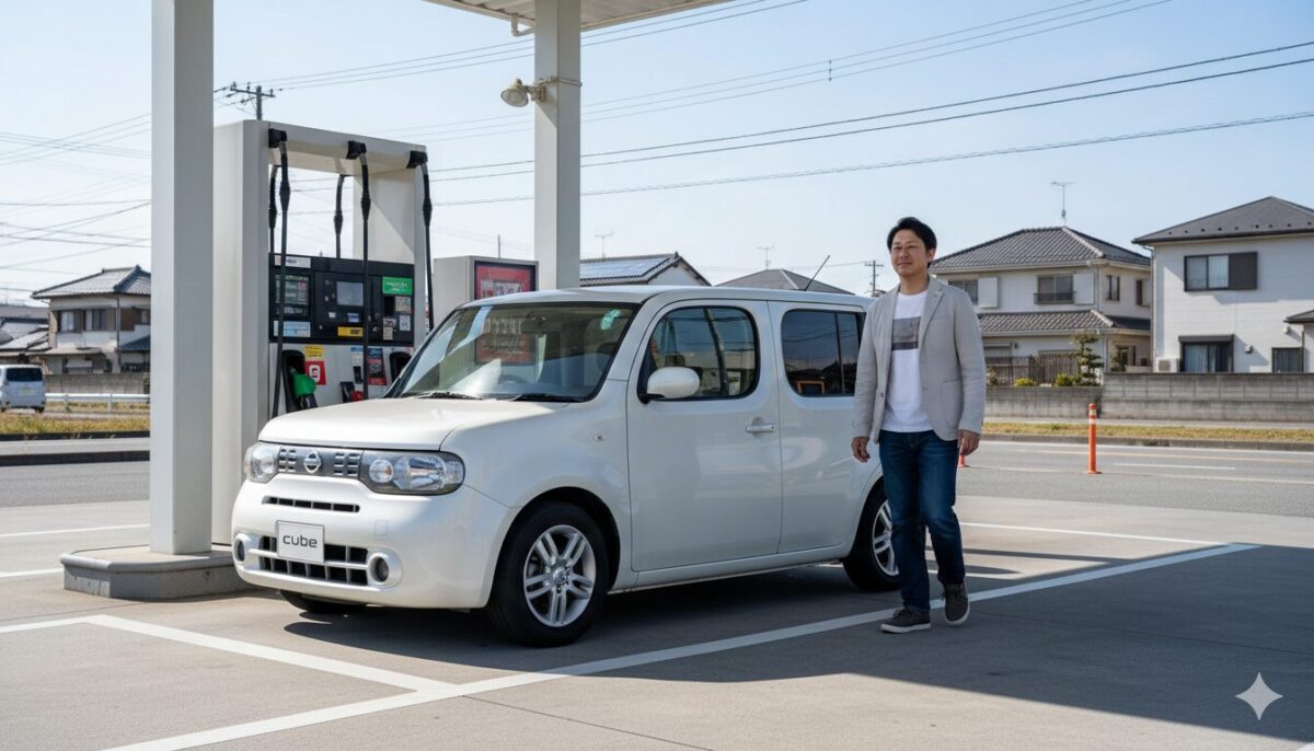 キューブのガソリン満タンの値段と走行距離は何キロ走るか？